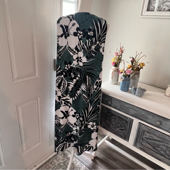 Cuddl duds shortsleeve maxi hi low dress tropical large - Picture 6 of 8